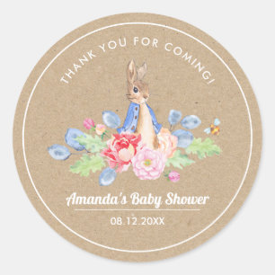Sweet Bunny Thank You Baby Shower Favour Stickers