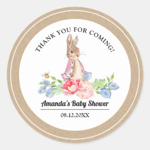 Sweet Bunny Thank You Baby Shower Favour Stickers