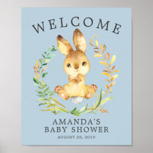 Sweet Bunny Welcome Baby Shower Poster