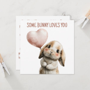 Sweet Bunny with Heart Balloon Card