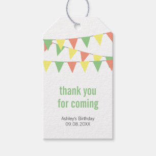 Sweet Bunting Party Favour Gift Tag, Yellow & Gree Gift Tags
