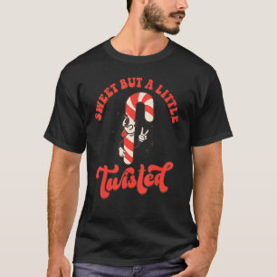 Sweet But A Little Twisted Groovy Retro Christmas T-Shirt