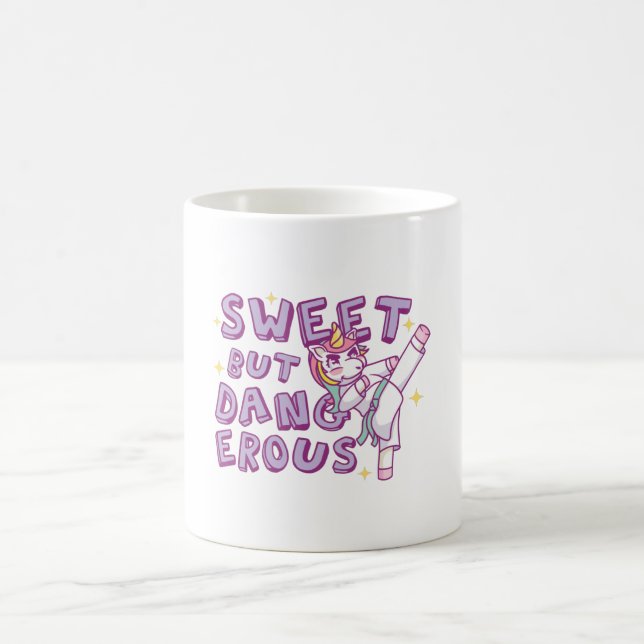 Sweet but dangerous Karate Unicorn Coffee Mug (Center)