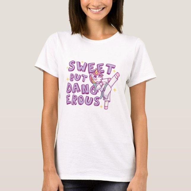 Sweet but dangerous Karate Unicorn T-Shirt (Front)