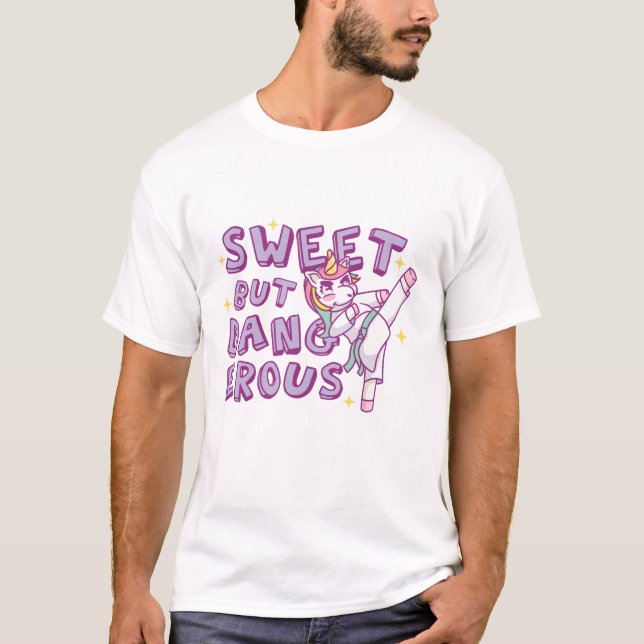 Sweet but dangerous Karate Unicorn T-Shirt (Front)