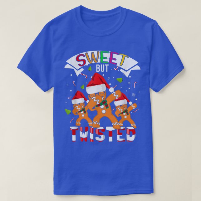 Sweet But Twisted Candy Cane Funny Dabbing Gingerb T-Shirt (Design Front)