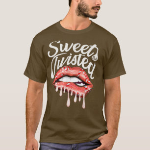 Sweet But Twisted Candy Cane Lips Christmas Women T-Shirt