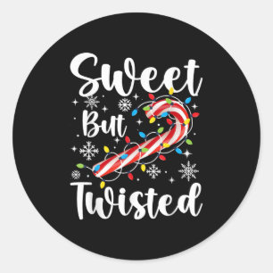Sweet But Twisted Christmas Candy Lover Xmas Boys  Classic Round Sticker