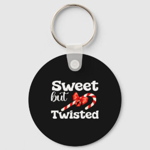 Sweet But Twisted Funny Candy Cane Christmas For M Key Ring