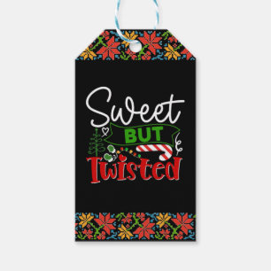 Sweet But Twisted Funny Christmas Candy Cane Gift Tags