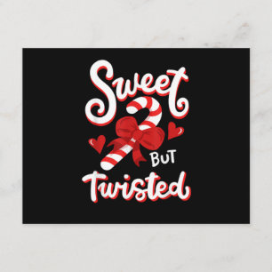 Sweet But Twisted Funny Christmas Candy Cane Santa Enclosure Card