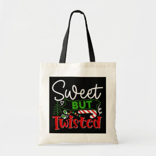 Sweet But Twisted Funny Christmas Candy Cane Tote Bag