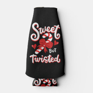 Sweet But Twisted Funny Christmas Candy Cane Xmas Bottle Cooler