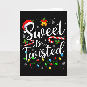 Sweet But Twisted Funny Christmas Candy Cane Xmas Card