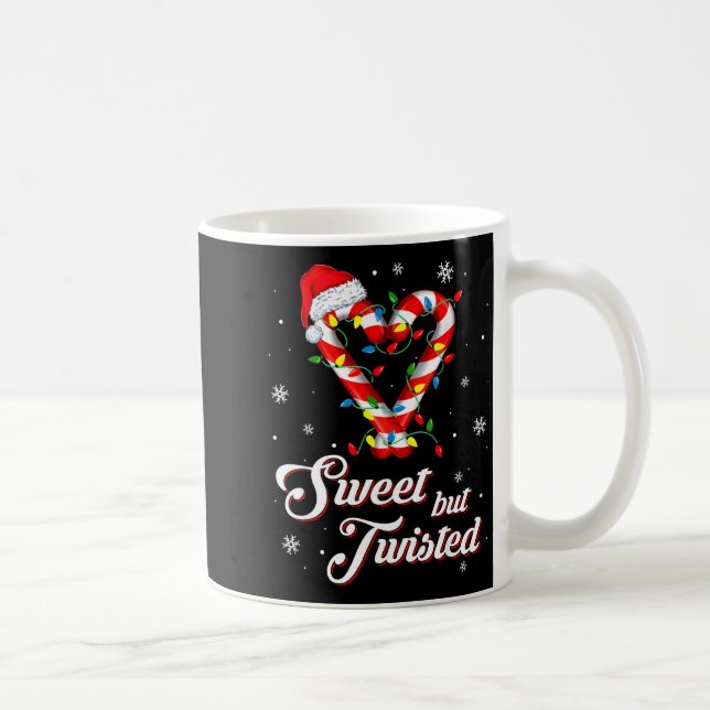 Sweet But Twisted Funny Christmas Candy Cane Xmas  Coffee Mug (Right)