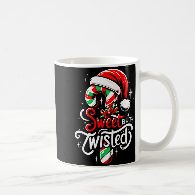 Sweet But Twisted Funny Christmas Candy Cane Xmas  Coffee Mug (Right)
