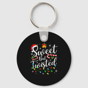 Sweet But Twisted Funny Christmas Candy Cane Xmas  Key Ring