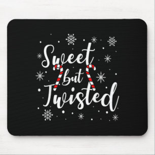 Sweet But Twisted Funny Christmas Candy Cane Xmas Mouse Mat
