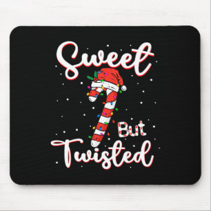 Sweet But Twisted Funny Christmas Candy Cane Xmas  Mouse Mat