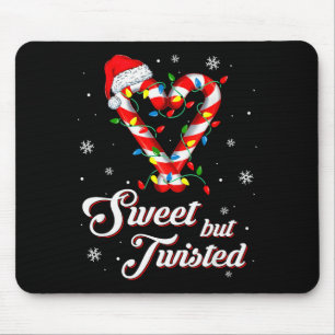 Sweet But Twisted Funny Christmas Candy Cane Xmas Mouse Mat