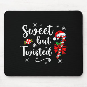 Sweet But Twisted Funny Christmas Candy Cane Xmas Mouse Mat