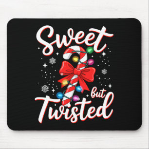 Sweet But Twisted Funny Christmas Candy Cane Xmas  Mouse Mat