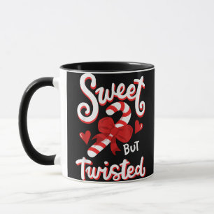 Sweet But Twisted Funny Christmas Candy Cane Xmas Mug