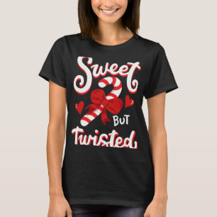 Sweet But Twisted Funny Christmas Candy Cane Xmas T-Shirt