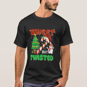 Sweet But Twisted Funny Christmas Candy Cane Xmas  T-Shirt