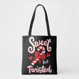 Sweet But Twisted Funny Christmas Candy Cane Xmas  Tote Bag