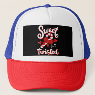Sweet But Twisted Funny Christmas Candy Cane Xmas Trucker Hat