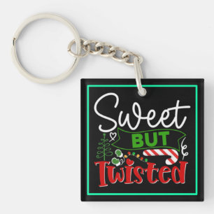 Sweet But Twisted Funny Christmas Key Ring