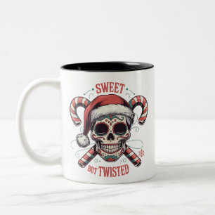 Sweet But Twisted Skeleton Xmas Spooky Halloween Two-Tone Coffee Mug