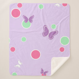 sweet butterflies and polka dots sherpa blanket