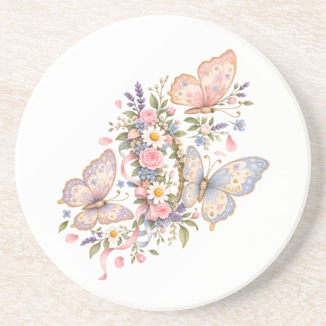 Sweet Butterfly Garden Design for Magical  Coaster (Front)