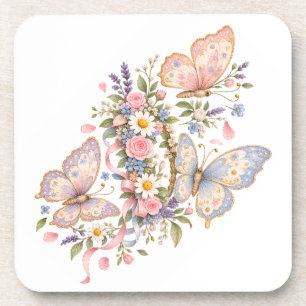 Sweet Butterfly Garden Design for Magical Coaster