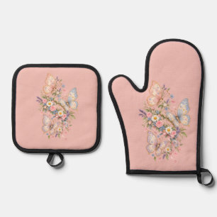 Sweet Butterfly Garden Design for Magical Oven Mitt & Pot Holder Set