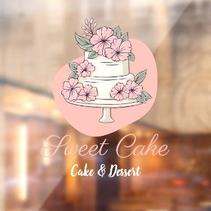 Sweet Cake Bakery Cake & Dessert Logo Window Cling