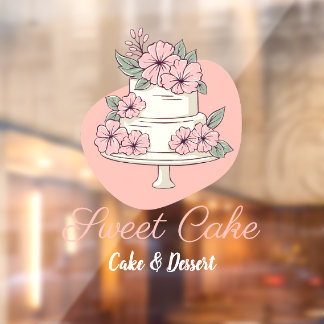 Sweet Cake Bakery Cake & Dessert Logo Window Cling
