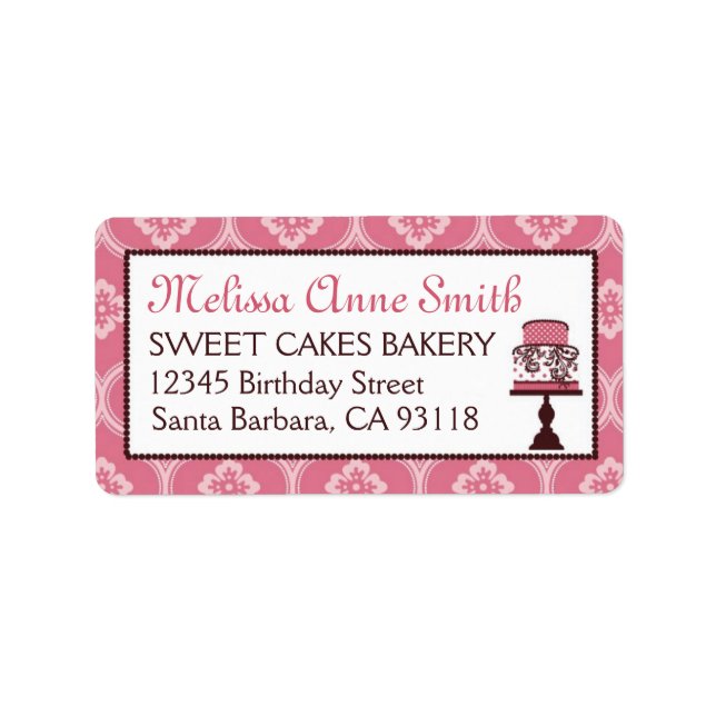 Sweet Cake Business Address Label (Front)