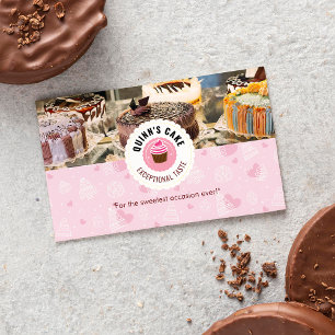 Sweet Cake Business Cake Shop Pink Business Card