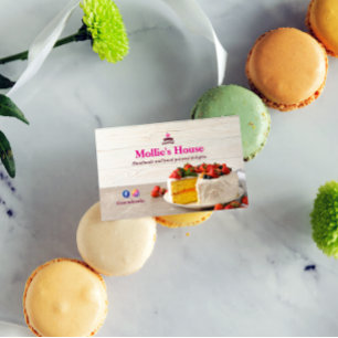 Sweet Cake Business Elegant Pink Business Card
