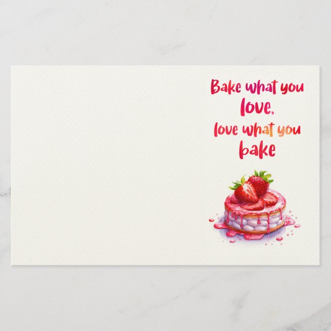 Sweet cake design  stationery (Front)
