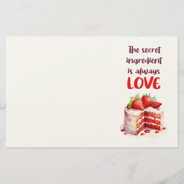 Sweet cake design  stationery (Front)