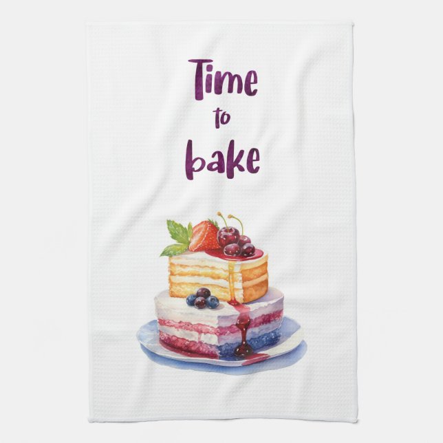 Sweet cake design tea towel (Vertical)