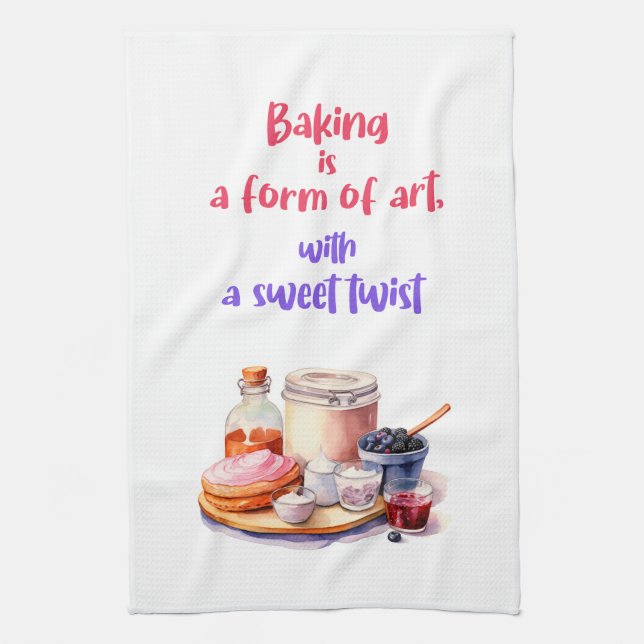 Sweet cake design tea towel (Vertical)
