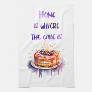 Sweet cake design tea towel