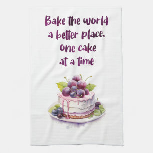 Sweet cake design tea towel
