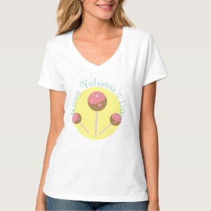 Sweet Cake Pop Valentines  Pink   T-Shirt