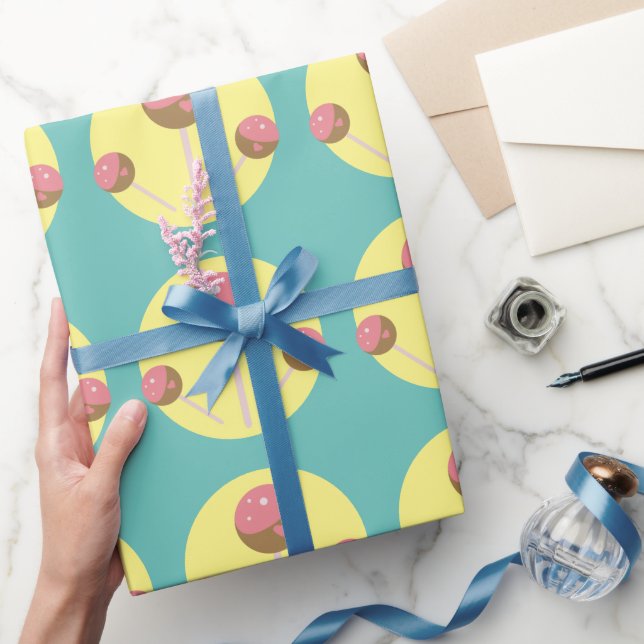 Sweet Cake Pop Valentines  Wrapping Paper (Gifting)